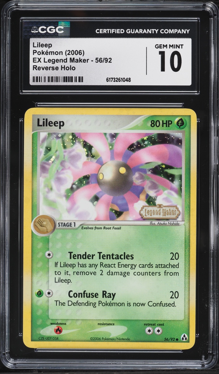 2006 Pokemon EX Legend Maker Reverse Holo Lileep #56 CGC 10 GEM MINT
