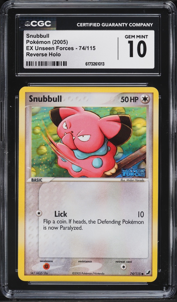 2005 Pokemon EX Unseen Forces Reverse Holo Snubbull #74 CGC 10 GEM MINT