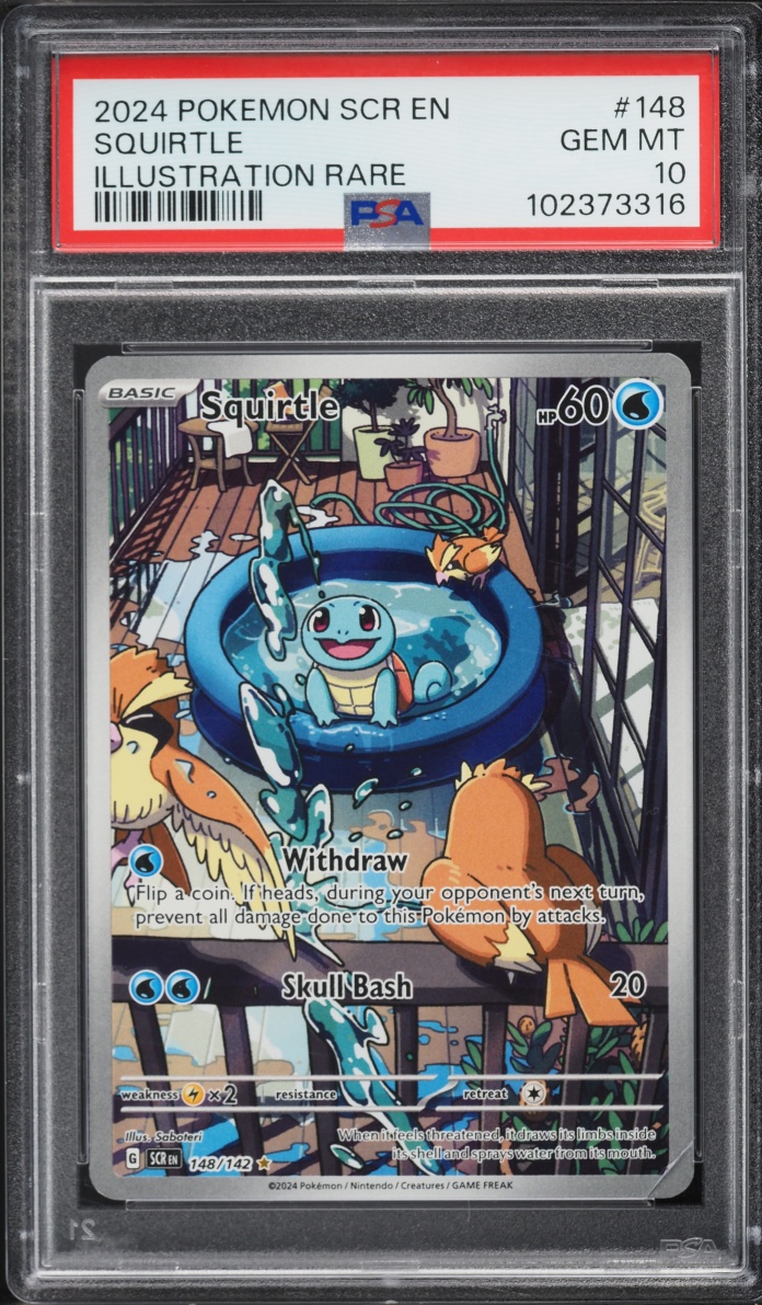 2024 Pokemon Scarlet & Violet Stellar Crown IR Squirtle #148 PSA 10 GEM MINT