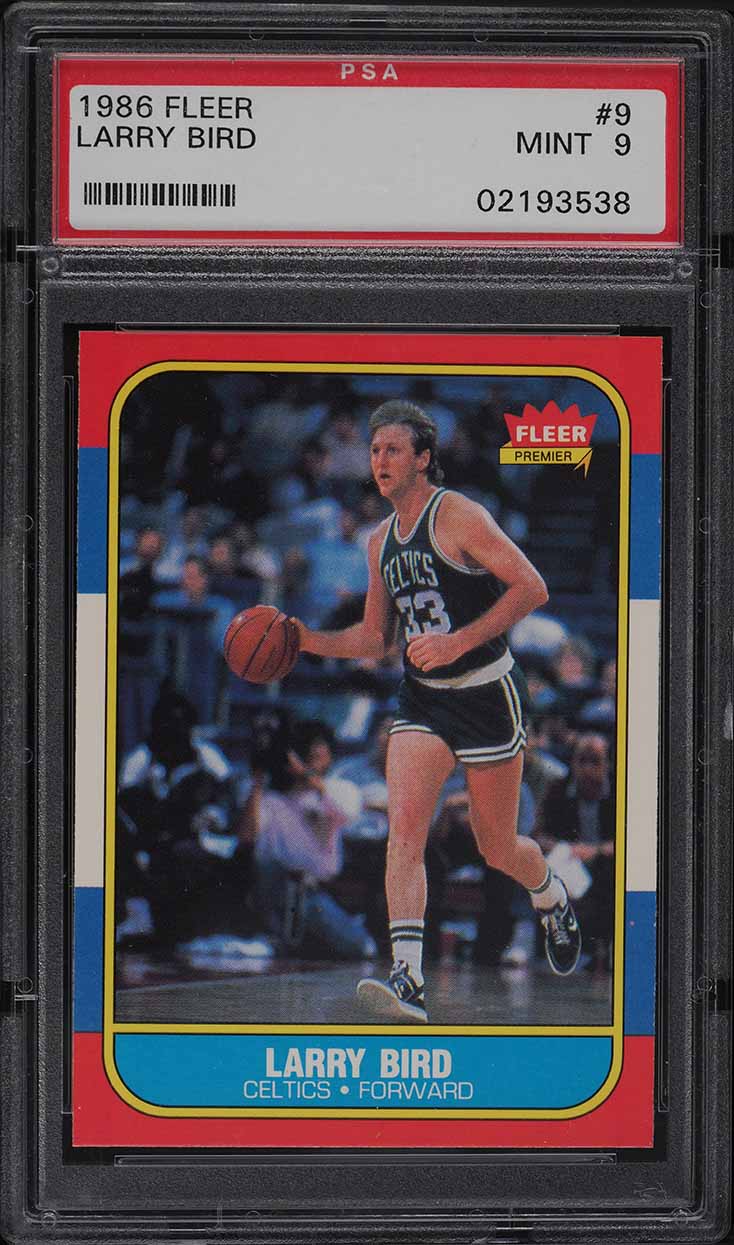 1986 Fleer Basketball Larry Bird #9 PSA 9 MINT