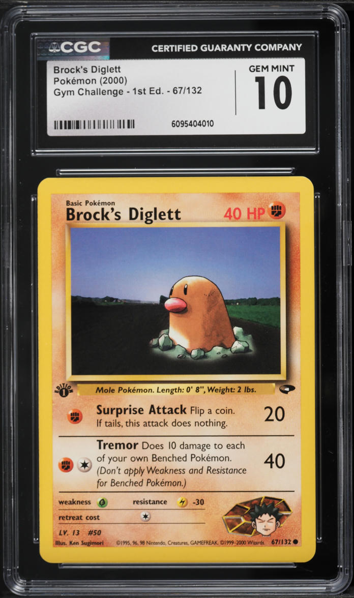 2000 Pokemon Gym Challenge 1st Edition Brock's Diglett #67 CGC 10 GEM MINT