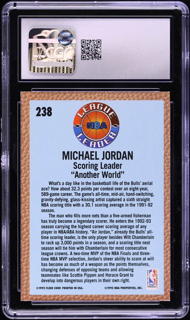 1992 Fleer Basketball Michael Jordan #238 CGC 7.5 NRMT+