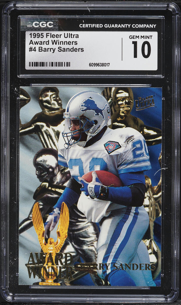 1995 Ultra Award Winners Barry Sanders #4 CGC 10 GEM MINT