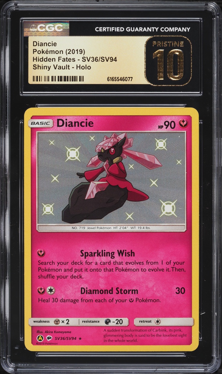 2019 Pokemon Sun & Moon Hidden Fates Vault Shiny Holo Diancie #SV36 CGC 10 PRISTINE