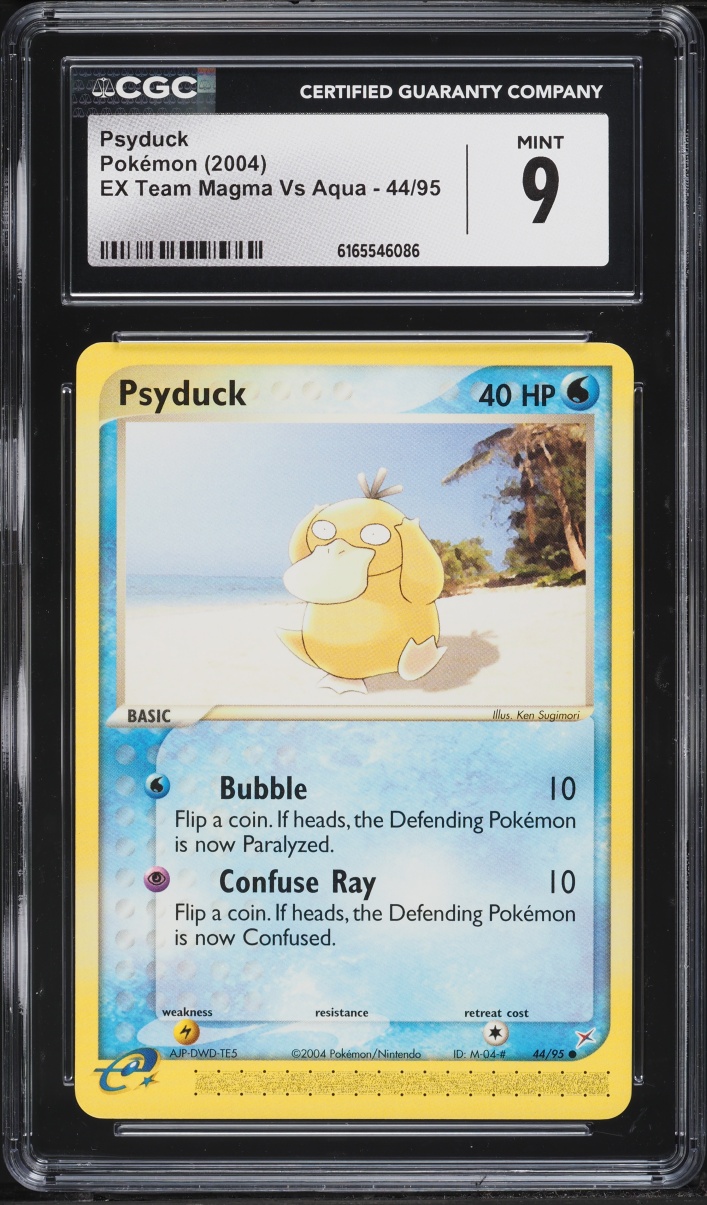 2004 Pokemon E-Card EX Team Magma Vs Aqua Psyduck #44 CGC 9 MINT