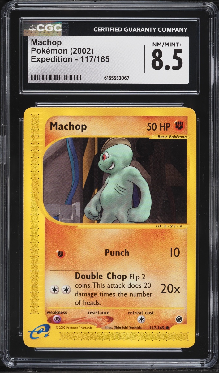 2002 Pokemon Expedition Machop #117 CGC 8.5 NM-MT+