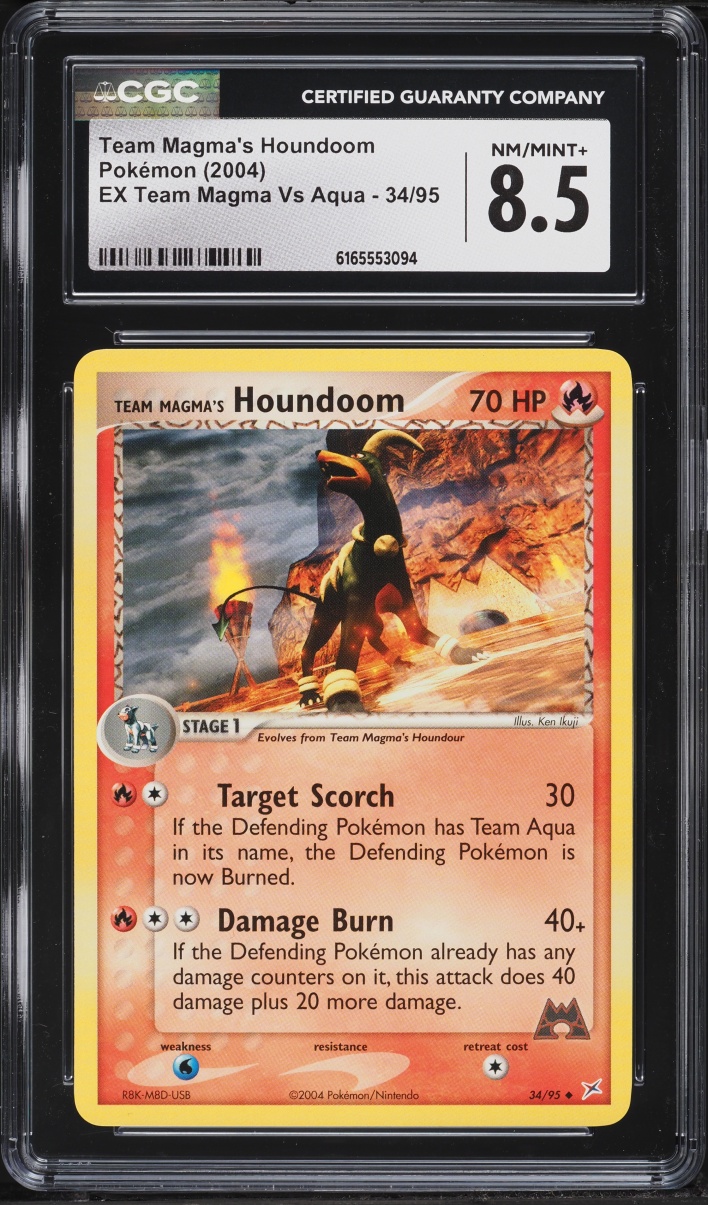 2004 Pokemon EX Team Magma Vs Aqua Team Magma's Houndoom #34 CGC 8.5 NM-MT+