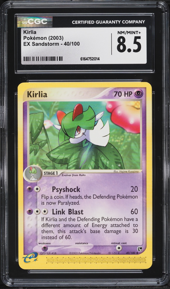 2003 Pokemon EX Sandstorm Kirlia #40 CGC 8.5 NM-MT+