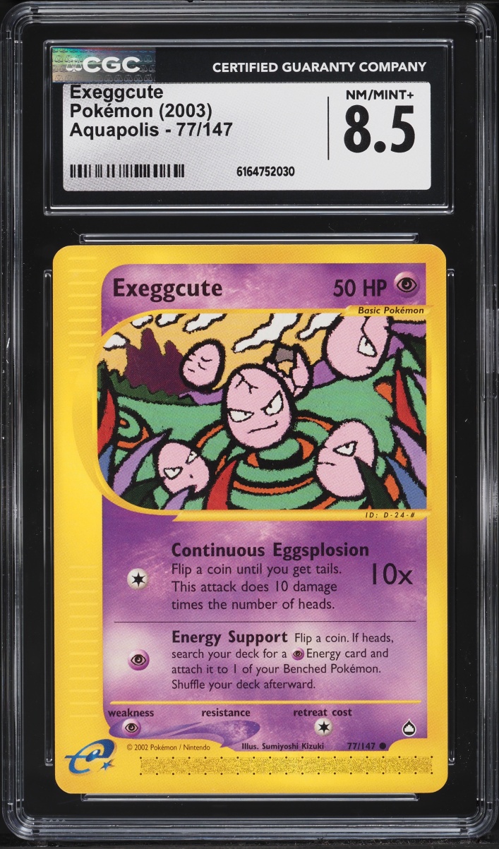 2003 Pokemon Aquapolis Exeggcute #77 CGC 8.5 NM-MT+