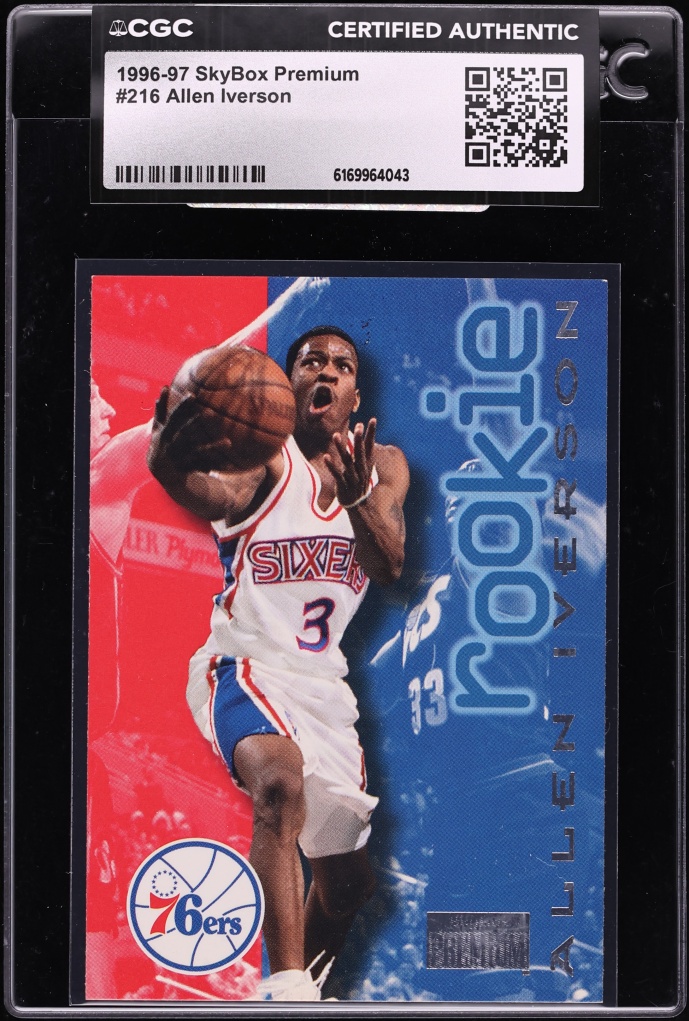 1996 Skybox Premium Allen Iverson ROOKIE #216 CGC AUTH