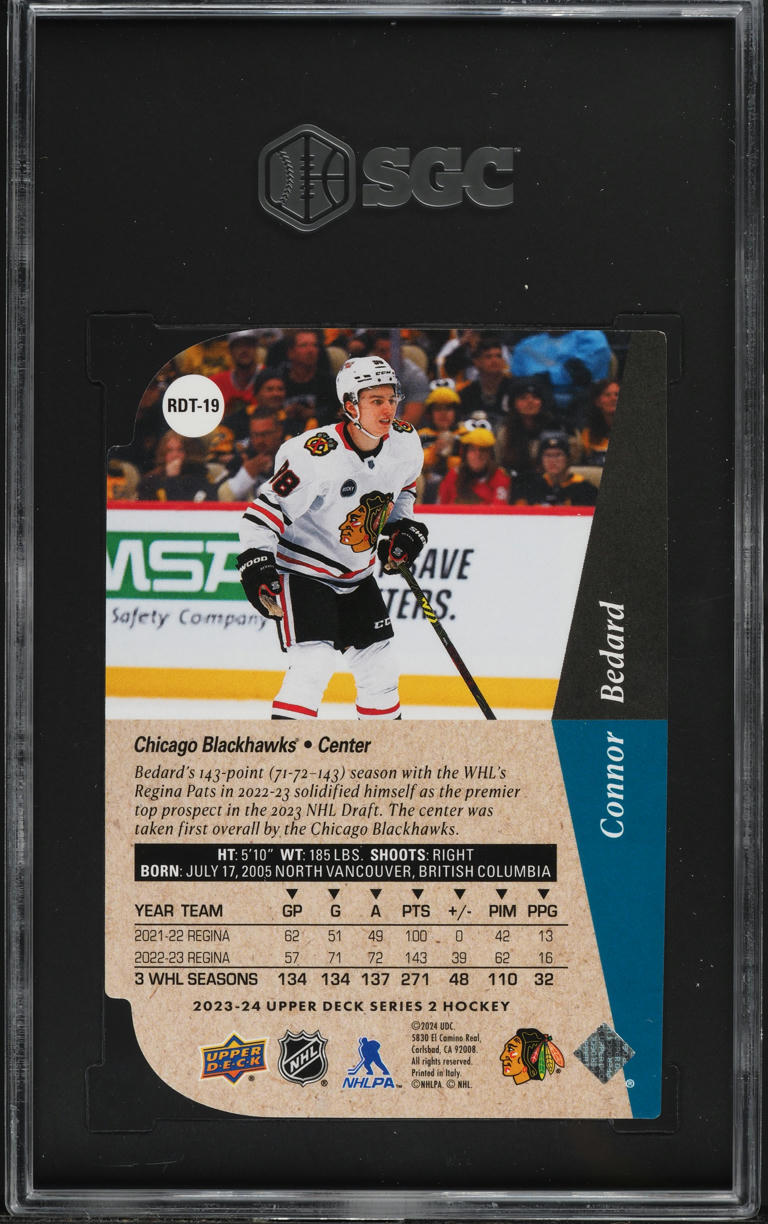 2023 Upper Deck '94-95 Die-Cut Connor Bedard ROOKIE #RDT-19 SGC 10 GEM MINT