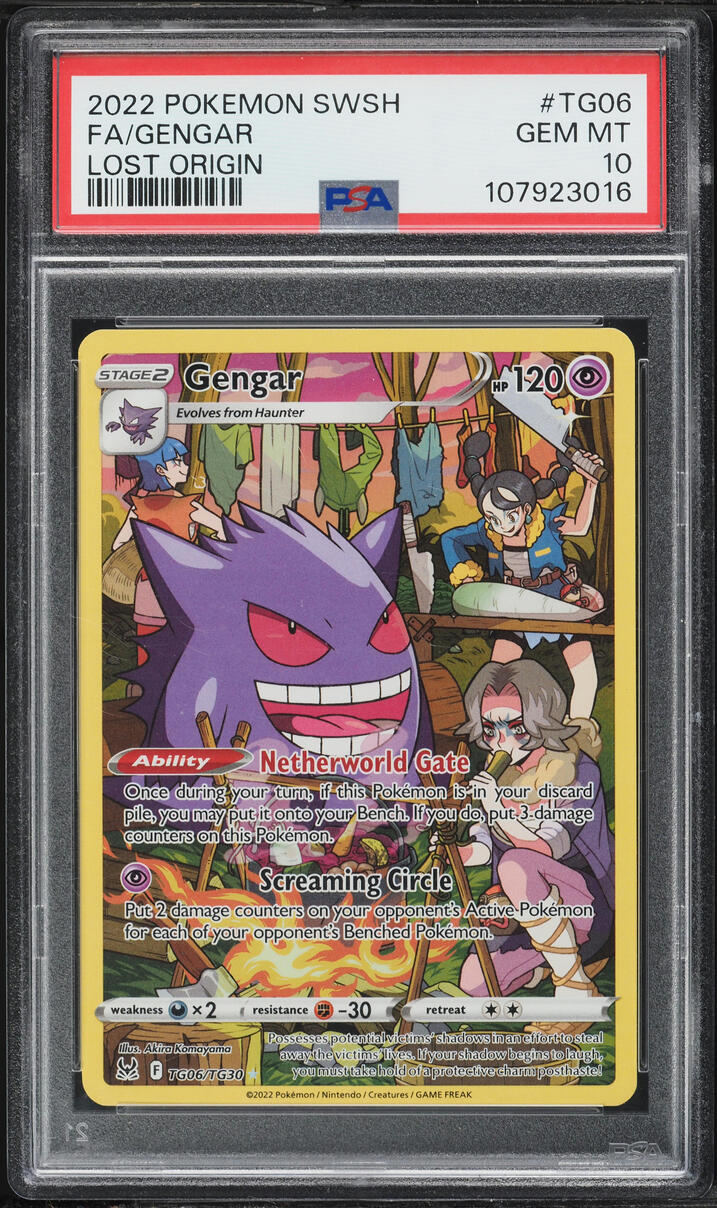 2022 Pokemon Sword & Shield Lost Origin Full Art Gengar #TG06 PSA 10 GEM MINT