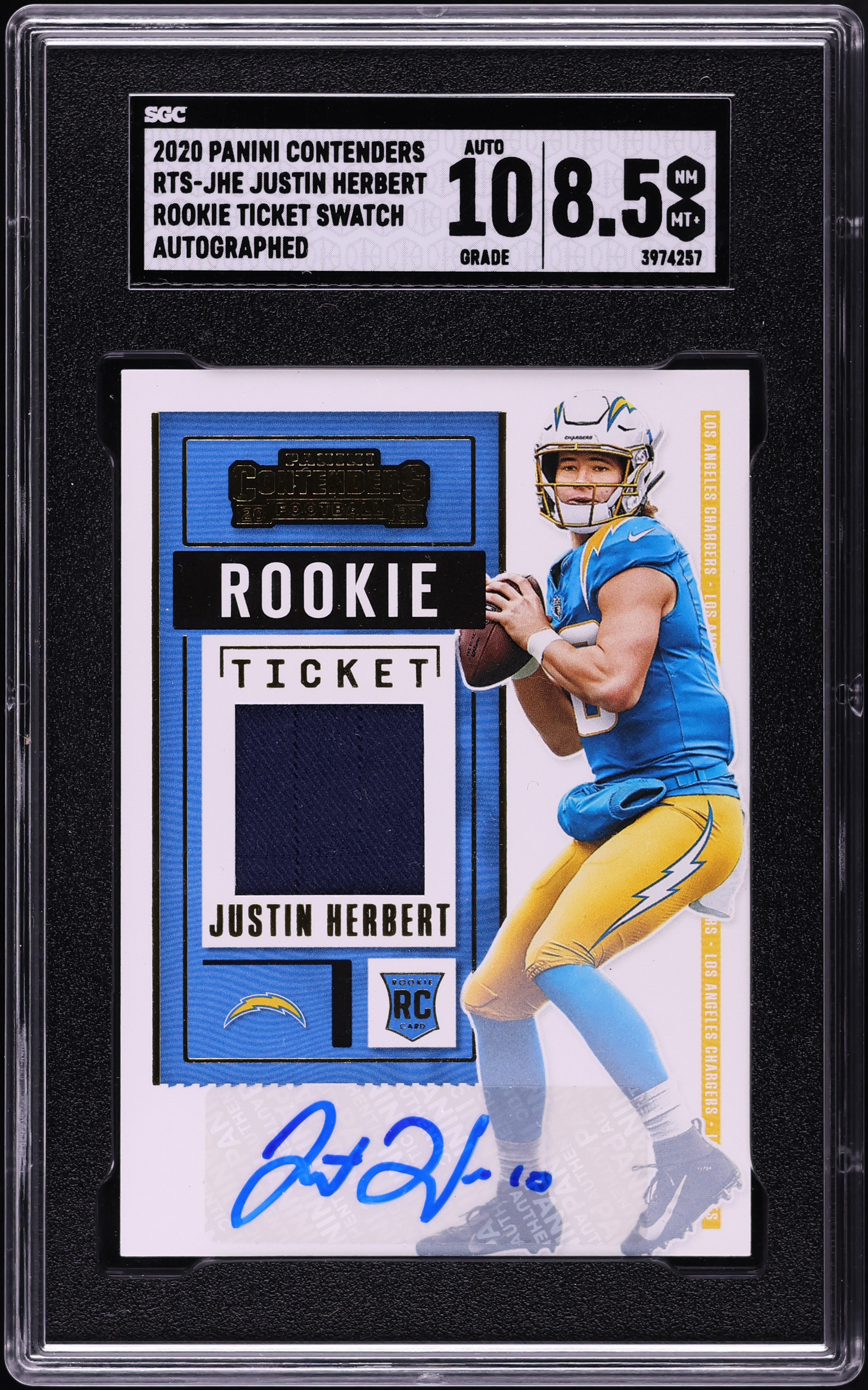 2020 Panini Contenders Ticket Justin Herbert ROOKIE PATCH