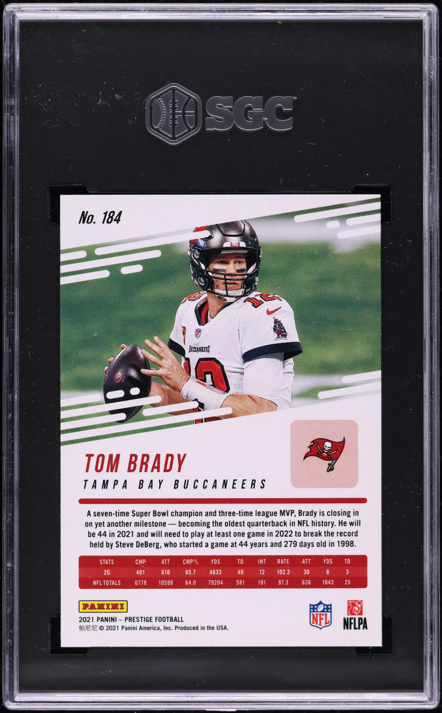 2021 Panini Prestige Tom Brady #184 SGC 10 GEM MINT