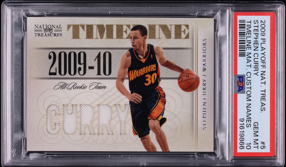 2009 National Treasures Timeline Stephen Curry RC PATCH AUTO /30
