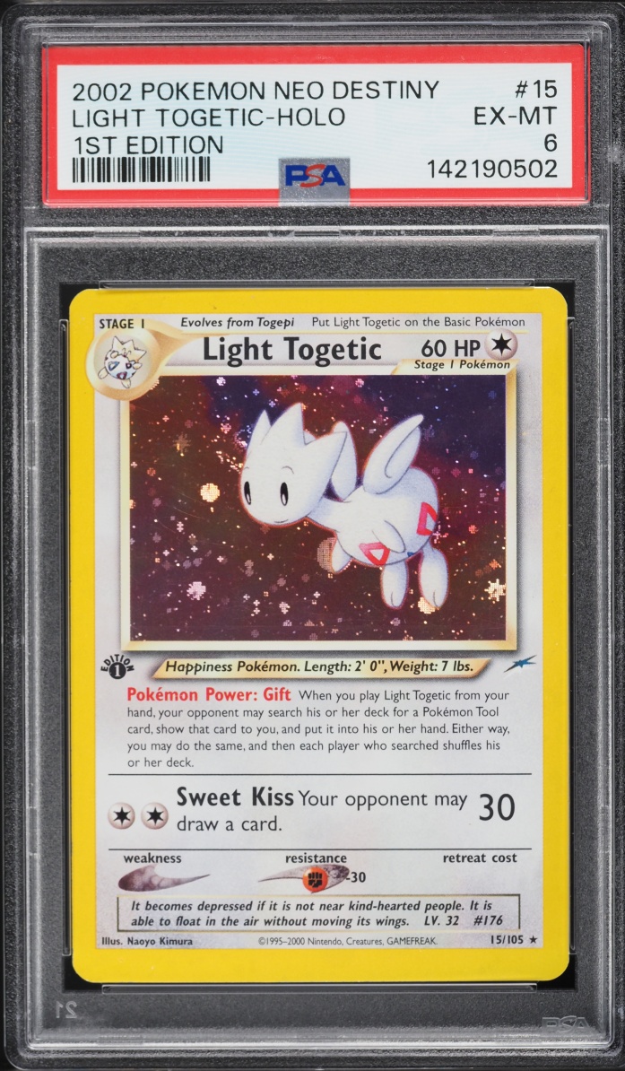 2002 Pokemon Neo Destiny 1st Edition Holo Light Togetic #15 PSA 6 EXMT