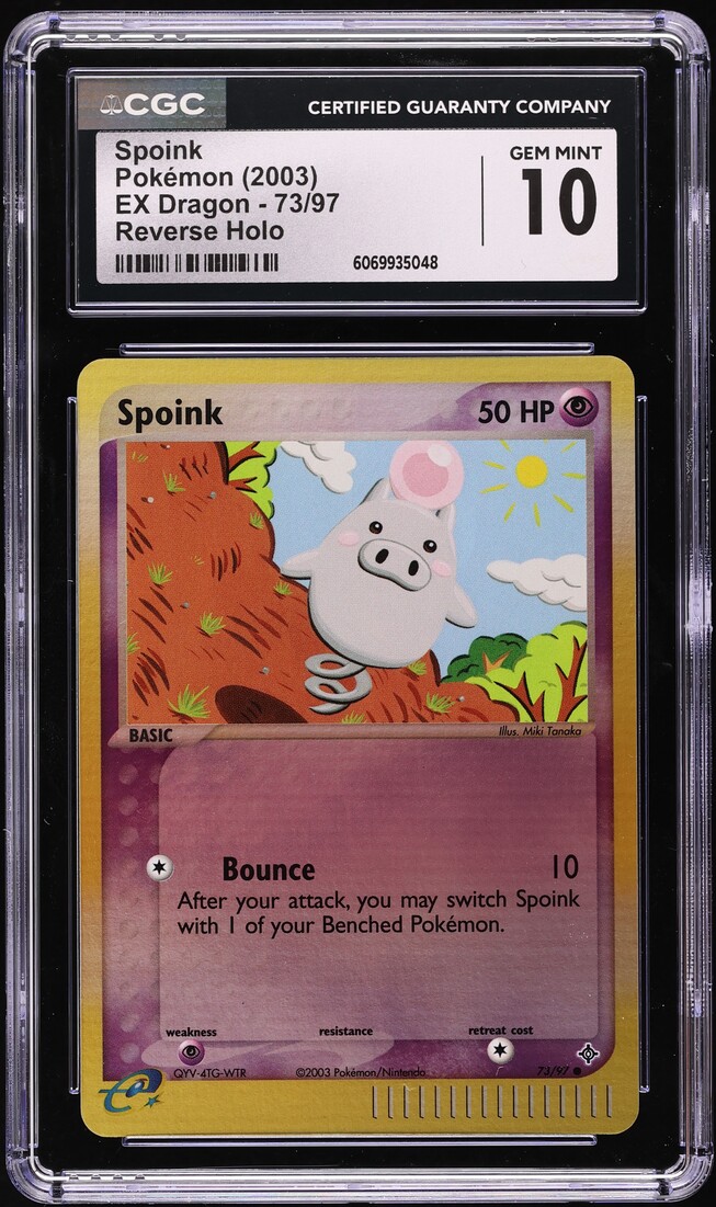 2003 Pokemon EX Dragon Reverse Holo Spoink #73 CGC 10 GEM MINT