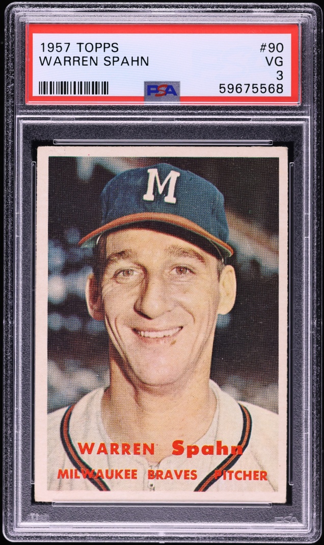 1957 Topps Warren Spahn #90 PSA 3 VG