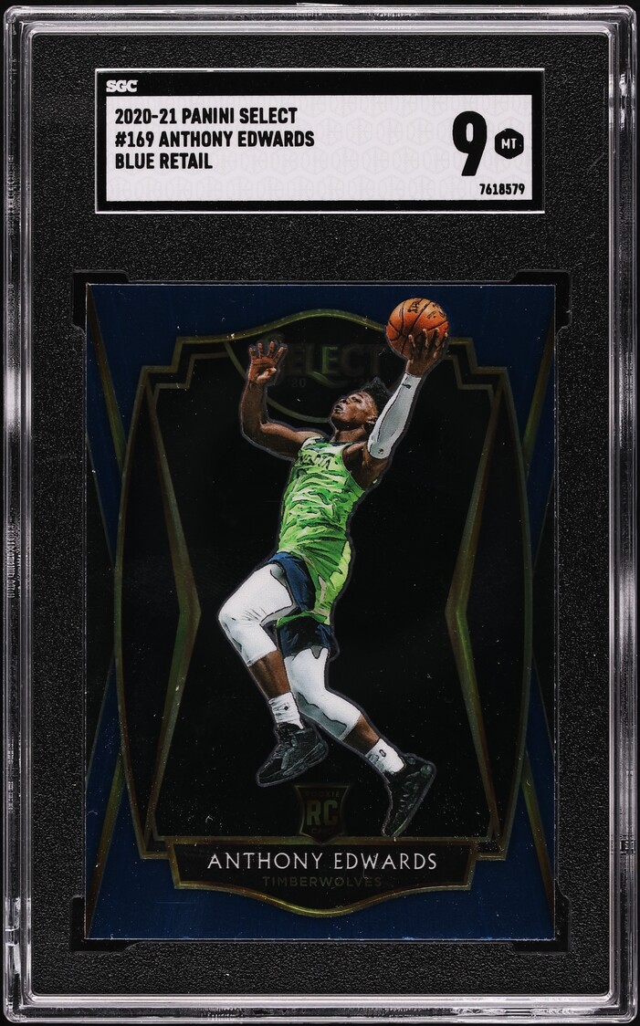 2020 Select Premier Level Blue Retail Anthony Edwards ROOKIE #169 SGC 9 MINT