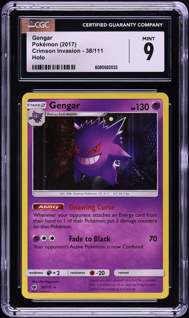 2017 Pokemon XY Crimson Invasion Holo Gengar #38 CGC 9 MINT