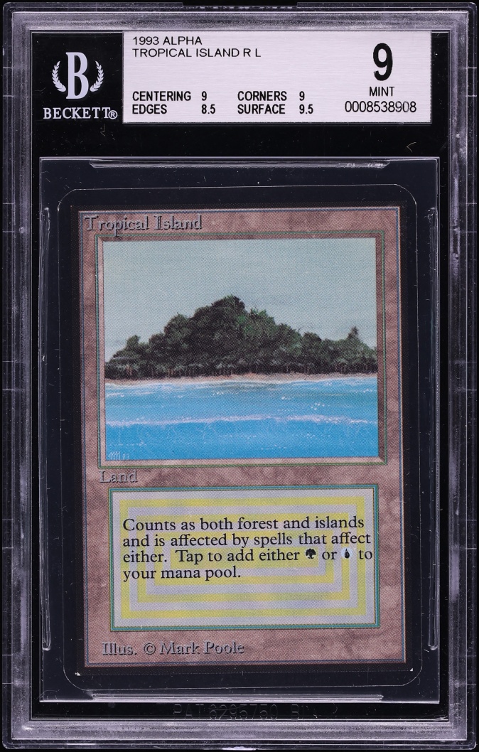 1993 Magic The Gathering MTG Alpha Tropical Island BGS 9 MINT