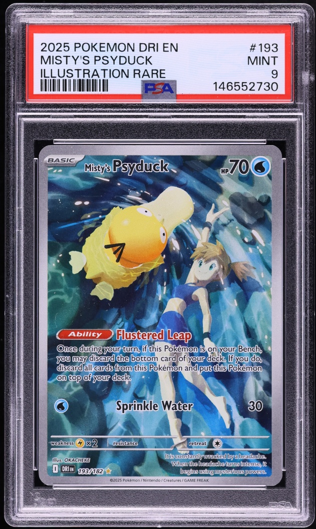 2025 Pokemon Scarlet & Violet Destined Rivals IR Misty's Psyduck #193 PSA 9 MINT
