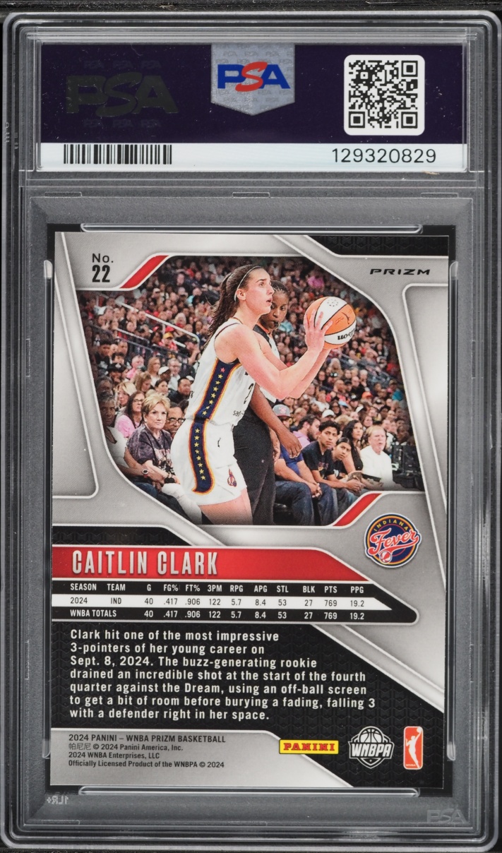 2024 Panini Prizm WNBA Orange Ice Caitlin Clark ROOKIE #22 PSA 10 GEM MINT