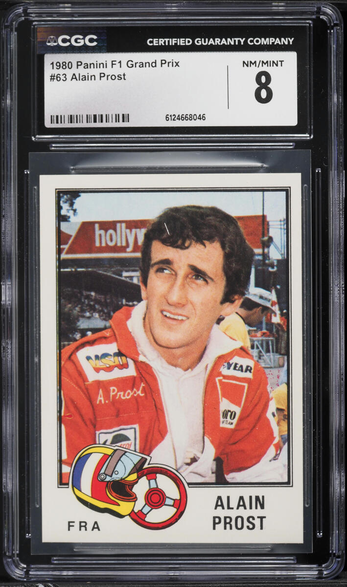 1980 Panini Formula 1 F1 Grand Prix Alain Prost ROOKIE #63 CGC 8 NM-MT