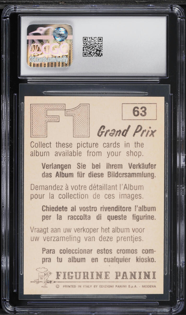 1980 Panini Formula 1 F1 Grand Prix Alain Prost ROOKIE #63 CGC 8 NM-MT