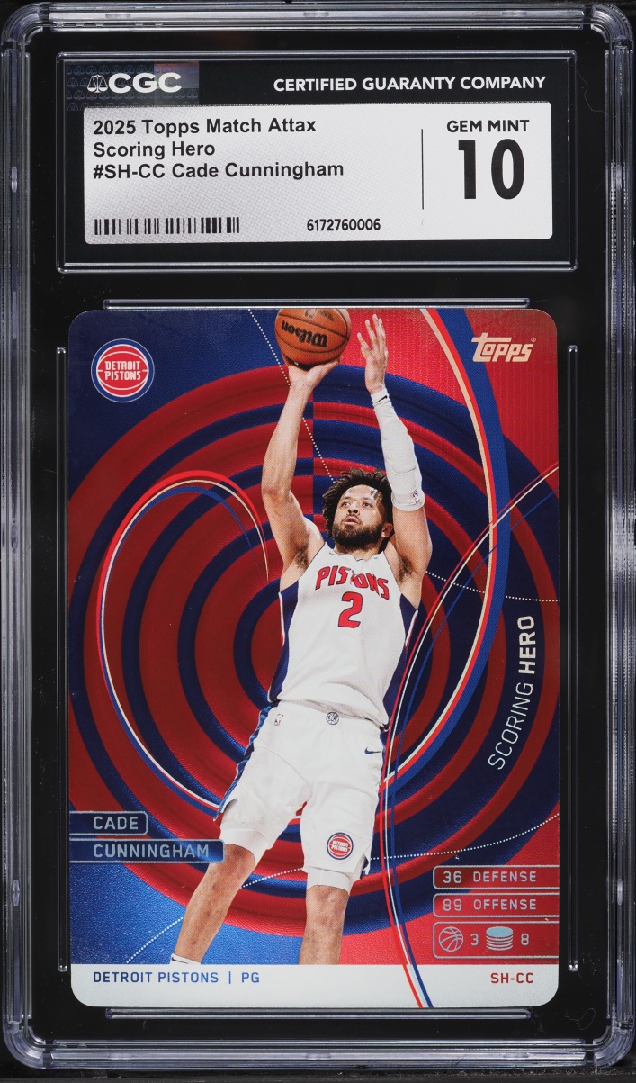 2025 Topps Match Attax Scoring Hero Cade Cunningham #SH-CC CGC 10 GEM MINT
