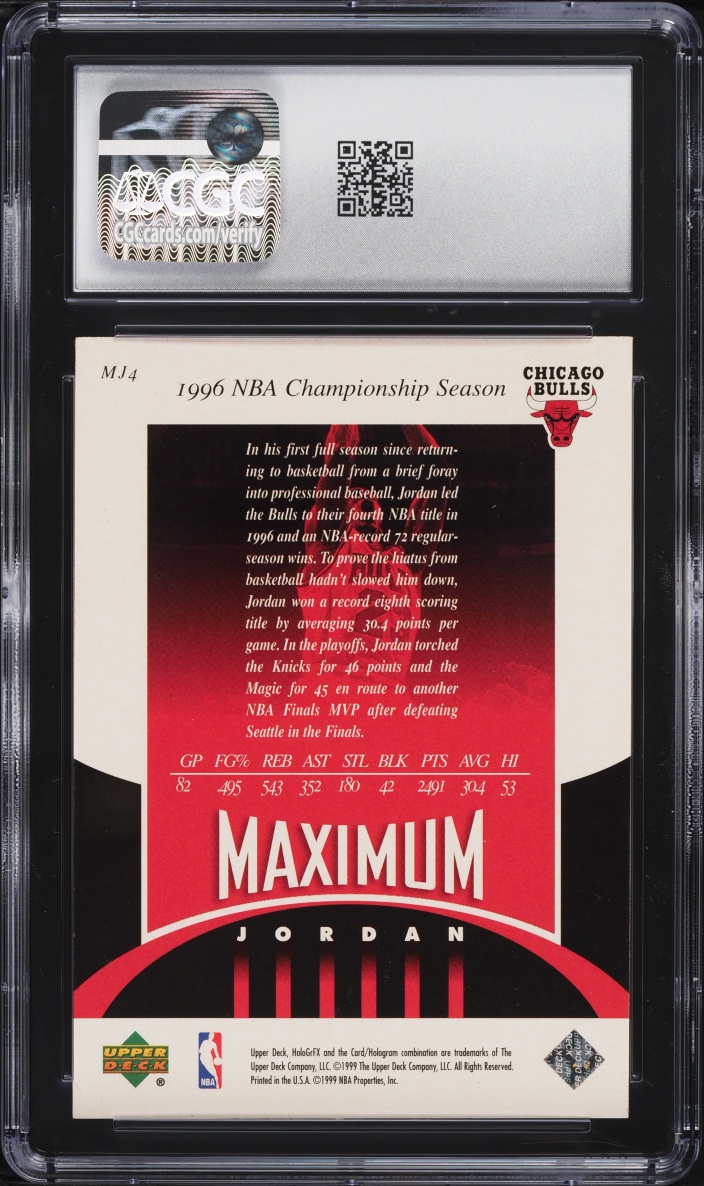 1999 Upper Deck Hologrfx Maximum Jordan Michael Jordan #MJ4 CGC 8.5 NM-MT+