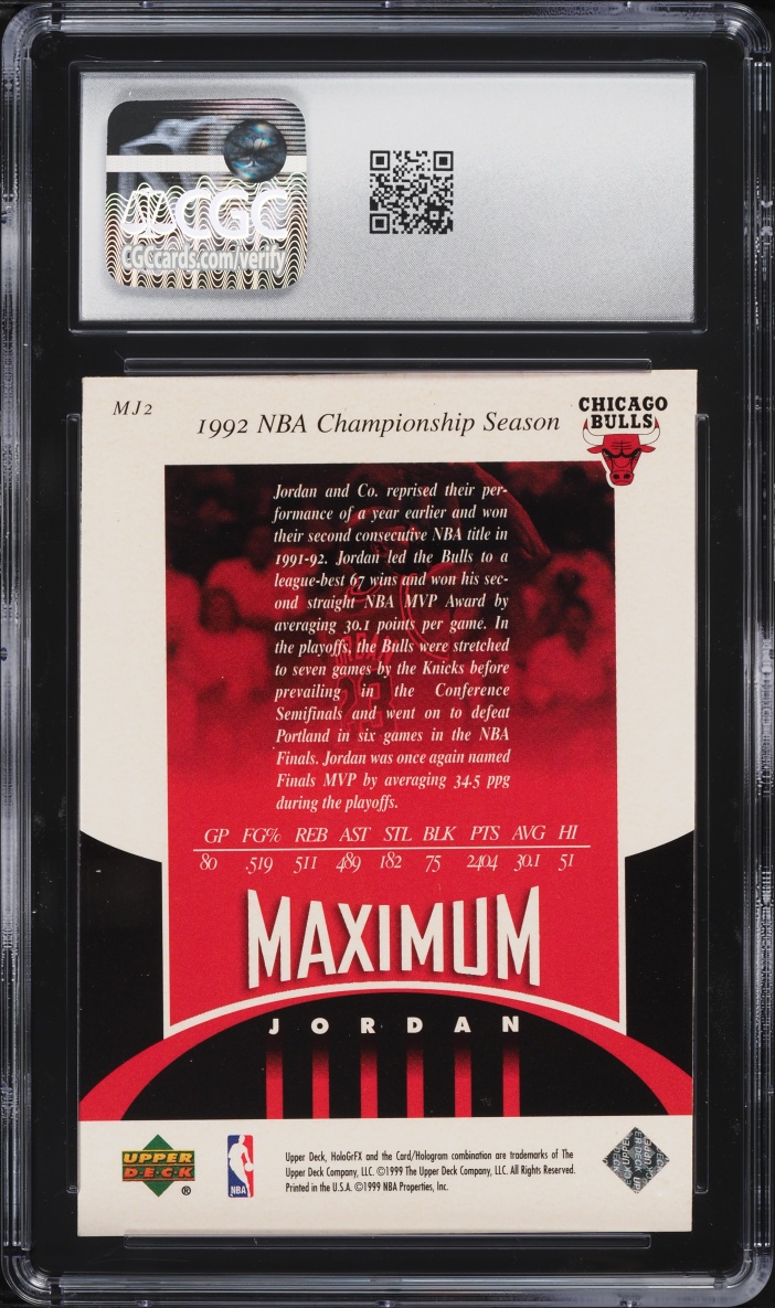 1999 Upper Deck Hologrfx Maximum Jordan Michael Jordan #MJ2 CGC 6 EXMT