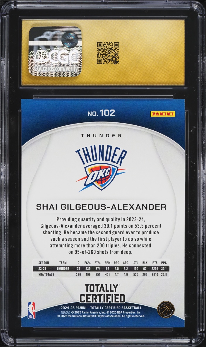 2024 Totally Certified Mirror Shai Gilgeous-Alexander #102 CGC 10 PRISTINE