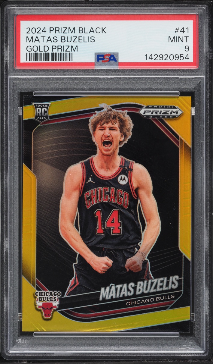 2024 Panini Prizm Black Gold Matas Buzelis ROOKIE /10 #41 PSA 9 MINT