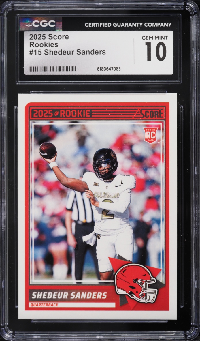 2025 Score Football Shedeur Sanders ROOKIE #15 CGC 10 GEM MINT