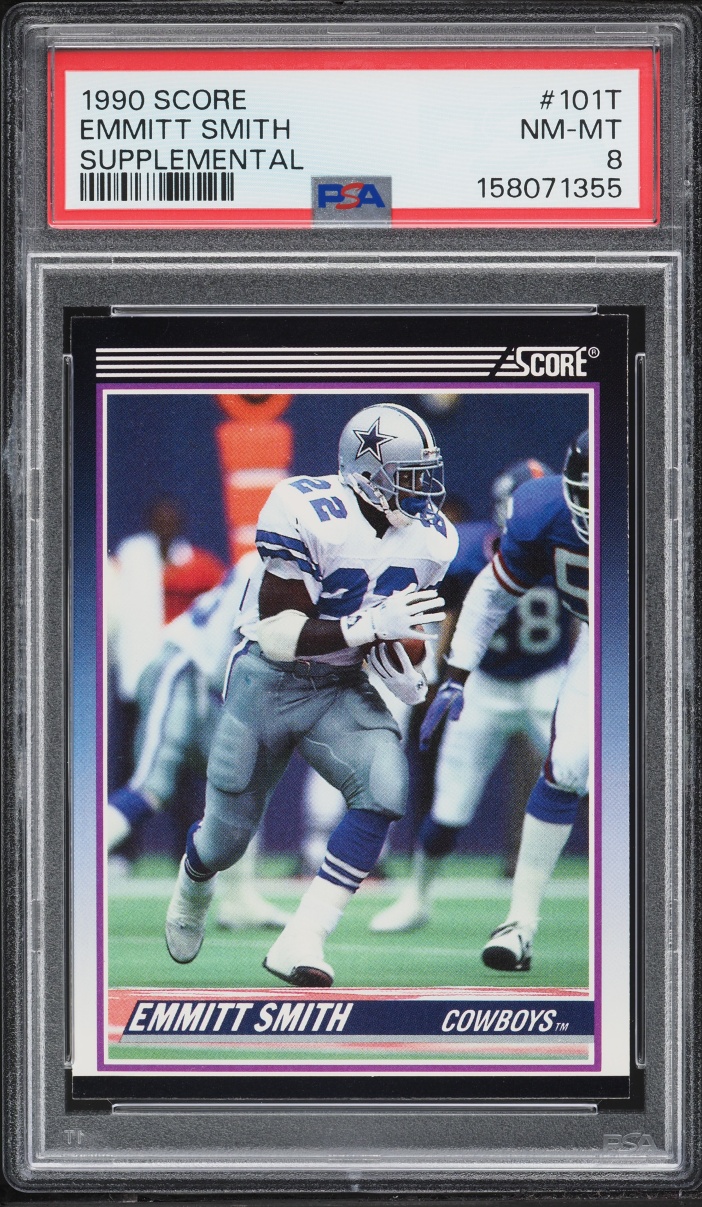 1990 Score Supplemental Emmitt Smith ROOKIE #101T PSA 8 NM-MT