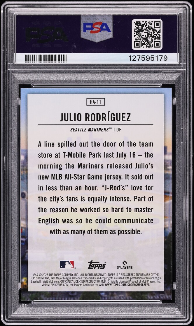 2023 Topps Home Field Advantage Julio Rodriguez #HA11 PSA 9 MINT