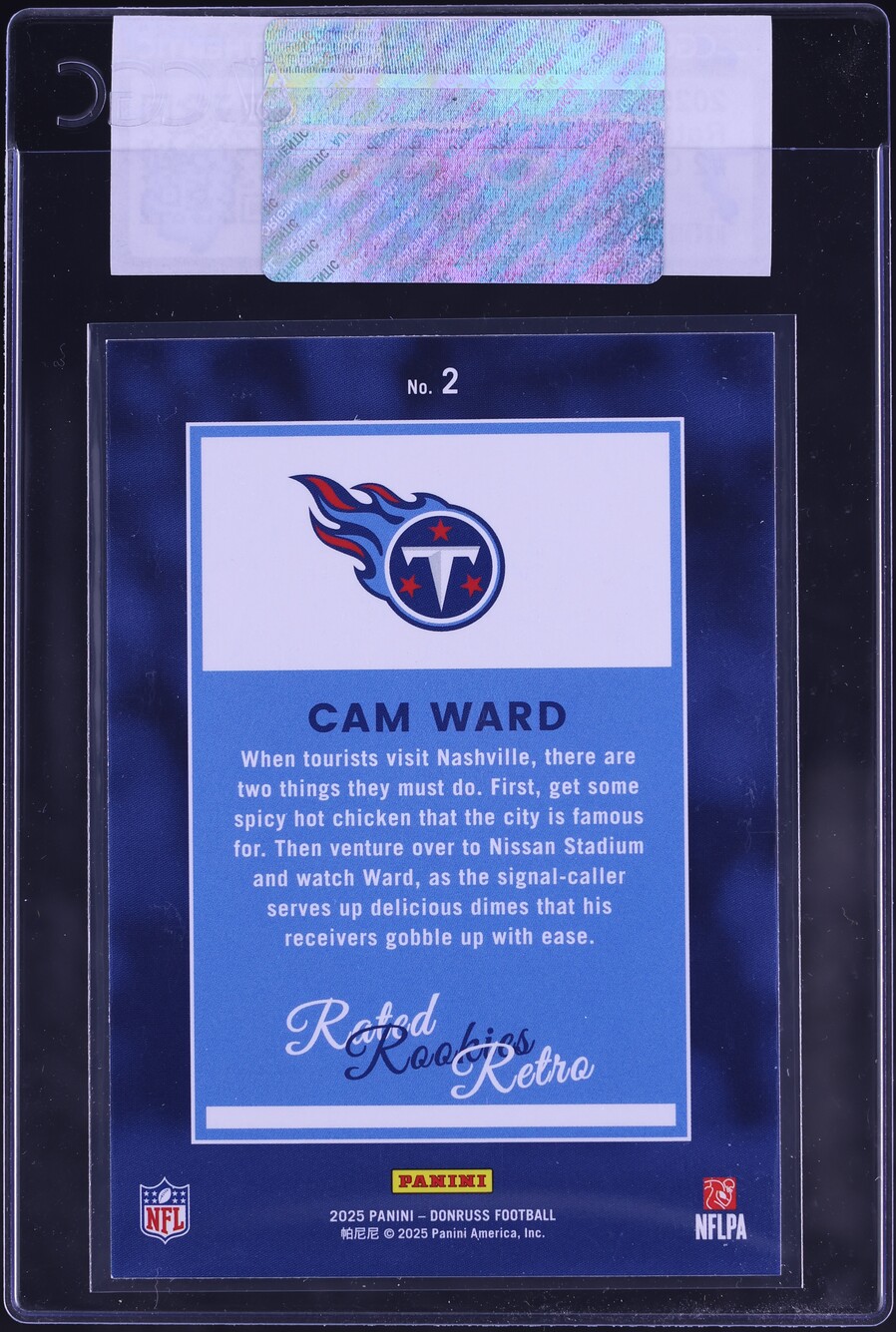 2025 Donruss Retro Cam Ward ROOKIE #2 CGC AUTH