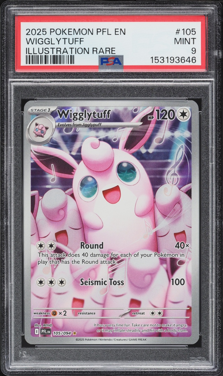 2025 Pokemon Mega Evolution Phantasmal Flames IR Wigglytuff #105 PSA 9 MINT