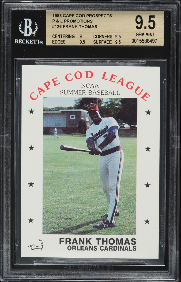 その他 1988 CAPE COD FRANK THOMAS BGS 9.5 GEM 1988 P&L Cape Cod League Frank Thomas ROOKIE #126 BGS 9.5 GEM MINT