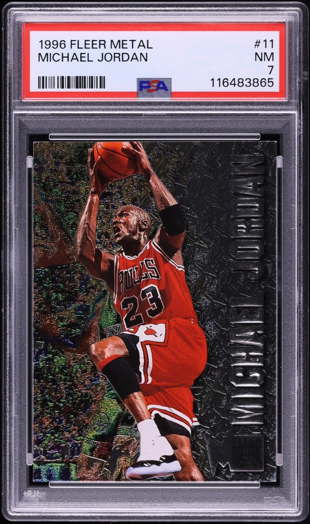 1996 Metal Basketball Michael Jordan #11 PSA 7 NRMT