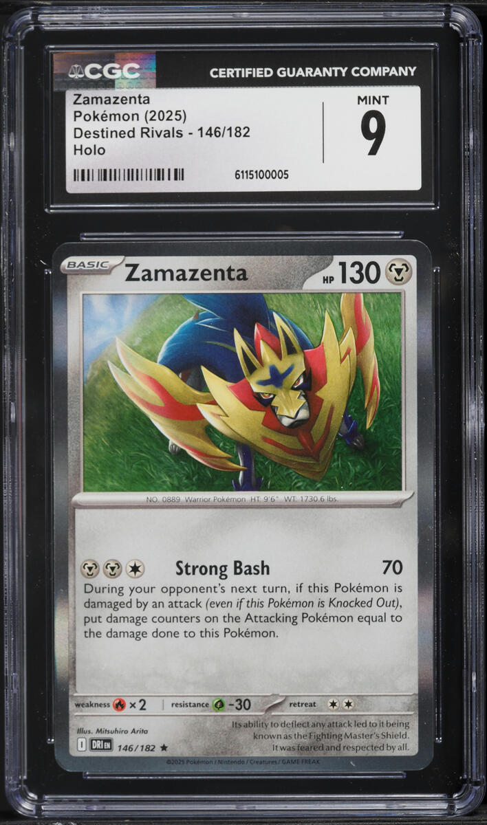 2025 Pokemon Scarlet & Violet Destined Rivals Holo Zamazenta #146 CGC 9 MINT