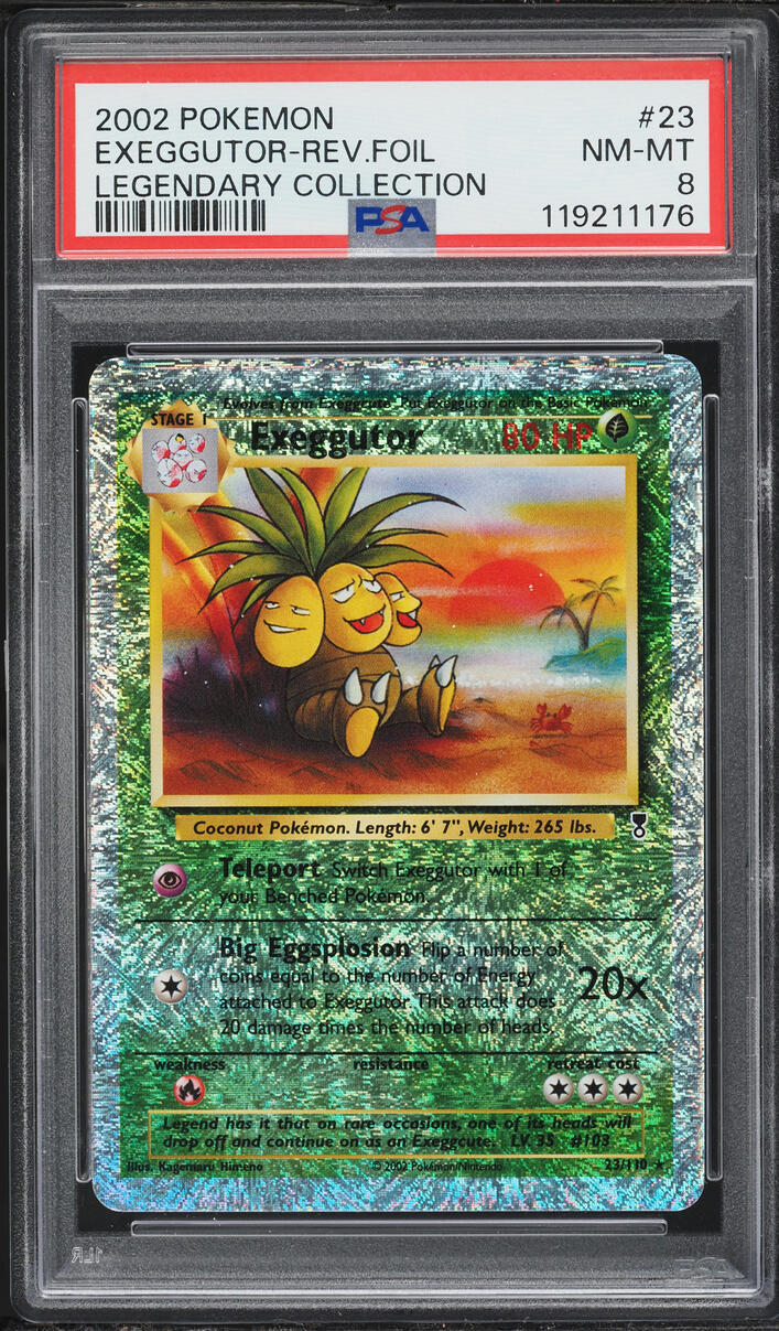 2002 Pokemon Legendary Collection Reverse Holo Exeggutor #23 PSA 8 NM-MT