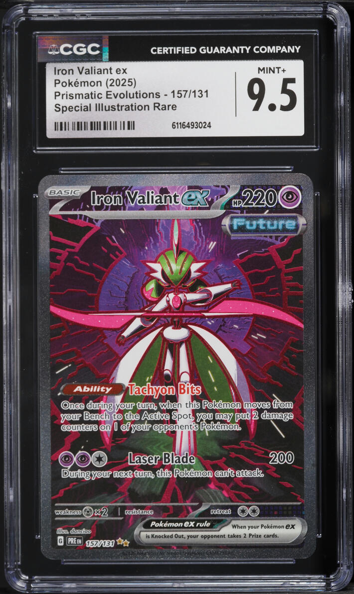 2025 Pokemon Scarlet & Violet Prismatic Evolutions SIR Iron Valiant ex #157 CGC 9.5 MINT+