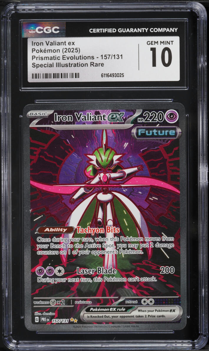 2025 Pokemon Scarlet & Violet Prismatic Evolutions SIR Iron Valiant ex #157 CGC 10 GEM MINT