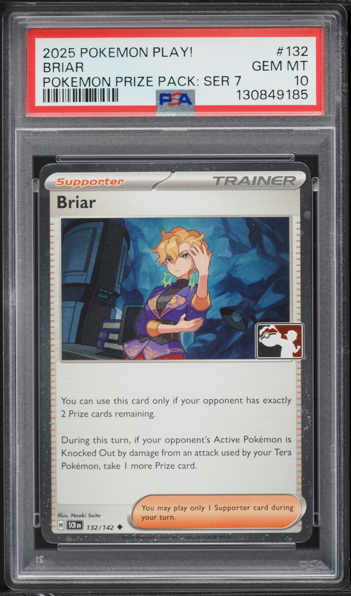 2025 Pokemon SV Play! Pokemon Prize Pack: Series 7 Briar #132 PSA 10 GEM MINT