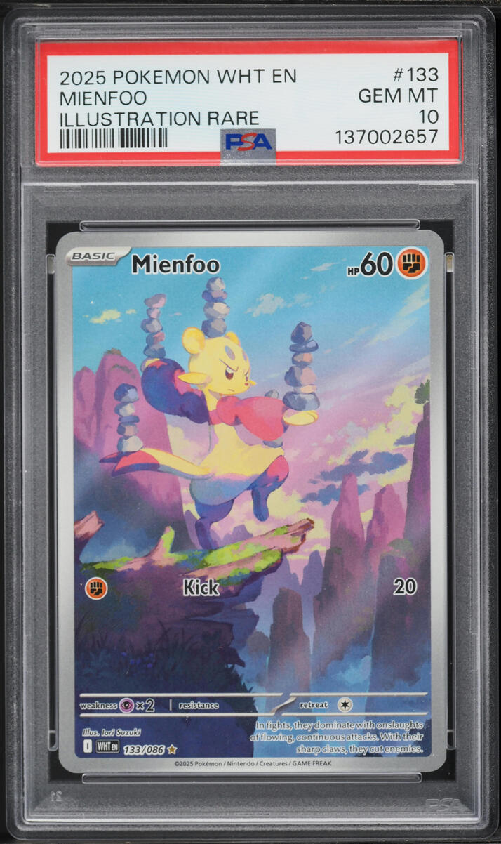 2025 Pokemon Scarlet & Violet White Flare IR Mienfoo #133 PSA 10 GEM MINT