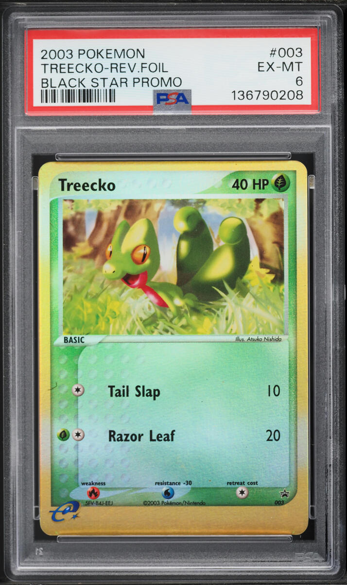 2003 Pokemon Black Star Promo Reverse Holo Treecko #3 PSA 6 EXMT