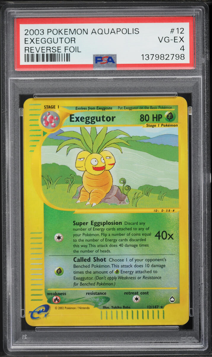 2002 Pokemon Expedition Reverse Holo Exeggutor #12 PSA 4 VGEX