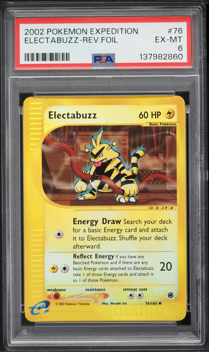 2002 Pokemon Expedition Reverse Holo Electabuzz #76 PSA 6 EXMT